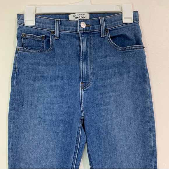 Reformation Jeans Womens Size 26 High & Skinny In Darwin Wash Organic cotton - Picture 3 of 16